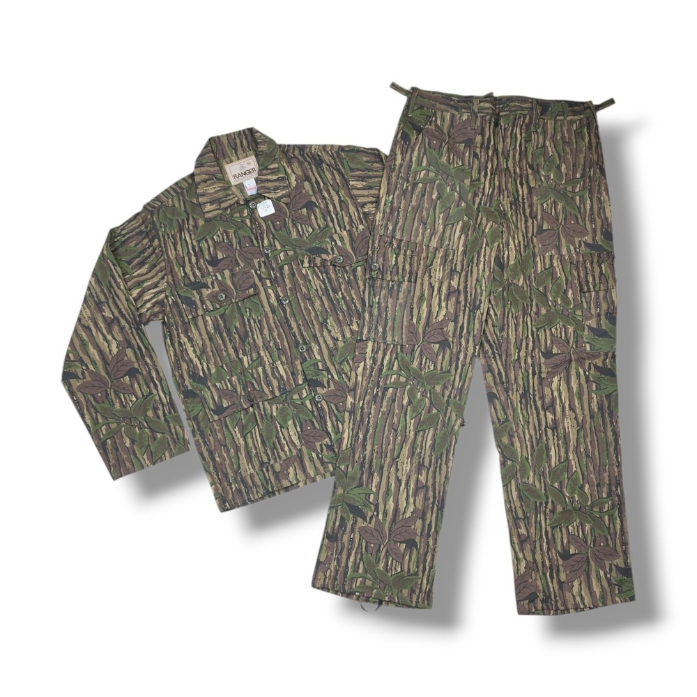 Vintage Ranger Brand REALTREE Camo 80's Hunting Shirt & Pants Set Size M 36x33